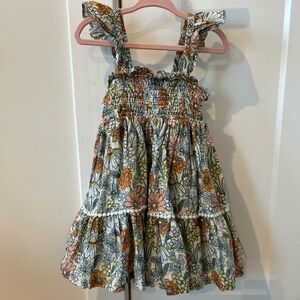 Charming Floral Kids Dress with Ruffle Straps